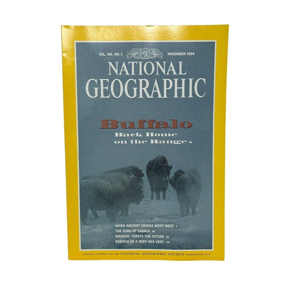 National Geographic Magazine November 1994‎ Vintage Buffalo Deep Sea Greece